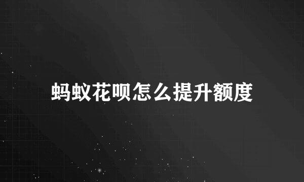 蚂蚁花呗怎么提升额度