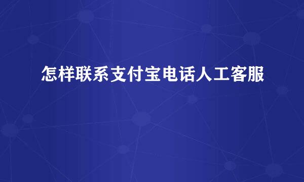 怎样联系支付宝电话人工客服