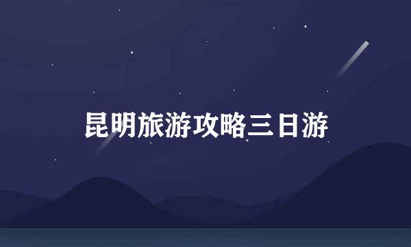 昆明旅游攻略三日游
