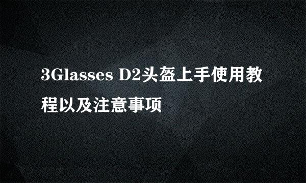 3Glasses D2头盔上手使用教程以及注意事项