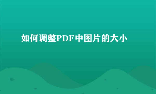 如何调整PDF中图片的大小