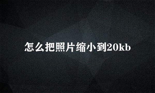 怎么把照片缩小到20kb
