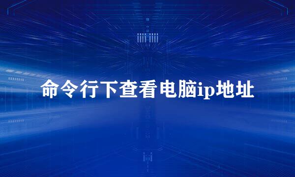 命令行下查看电脑ip地址