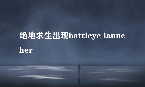 绝地求生出现battleye launcher