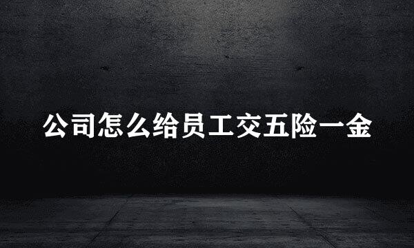 公司怎么给员工交五险一金