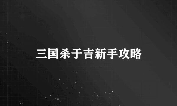 三国杀于吉新手攻略