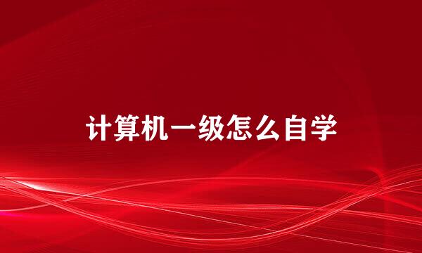 计算机一级怎么自学
