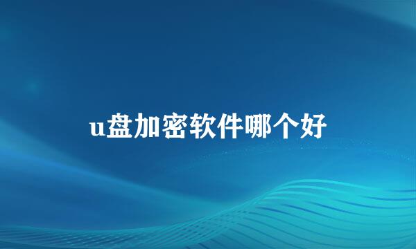 u盘加密软件哪个好