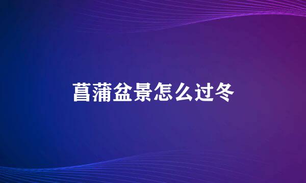 菖蒲盆景怎么过冬