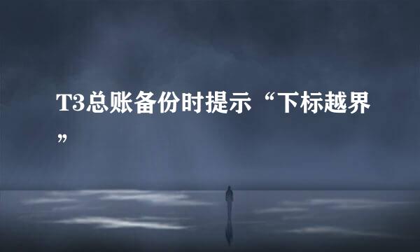 T3总账备份时提示“下标越界”