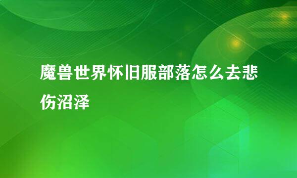 魔兽世界怀旧服部落怎么去悲伤沼泽