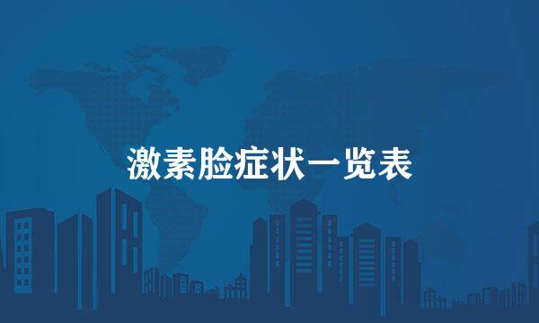 激素脸症状一览表