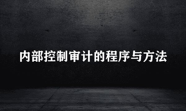 内部控制审计的程序与方法
