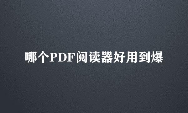 哪个PDF阅读器好用到爆