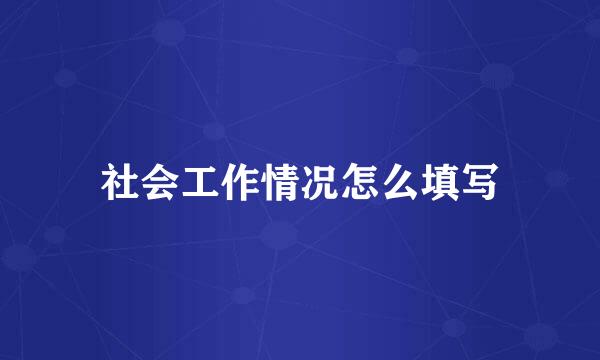 社会工作情况怎么填写