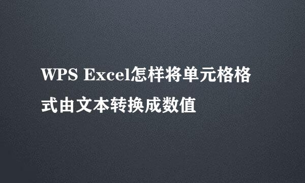 WPS Excel怎样将单元格格式由文本转换成数值