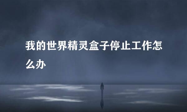 我的世界精灵盒子停止工作怎么办