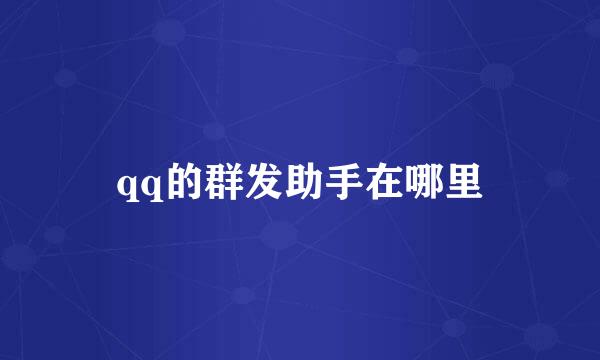 qq的群发助手在哪里