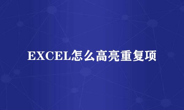 EXCEL怎么高亮重复项