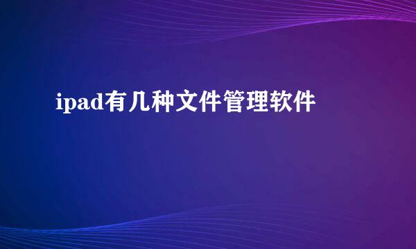 ipad有几种文件管理软件