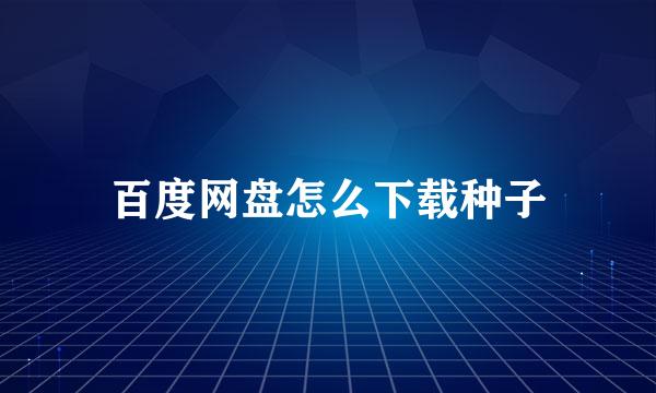 百度网盘怎么下载种子
