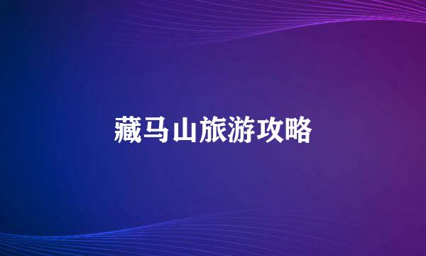 藏马山旅游攻略