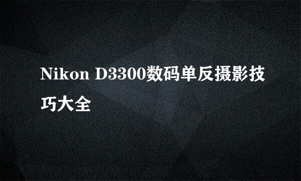 Nikon D3300数码单反摄影技巧大全
