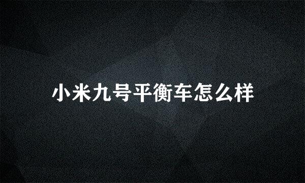 小米九号平衡车怎么样