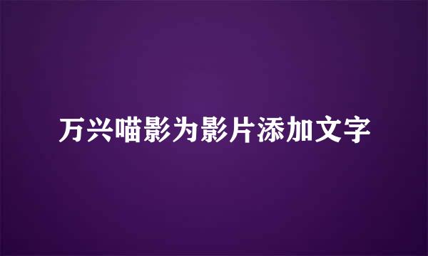 万兴喵影为影片添加文字