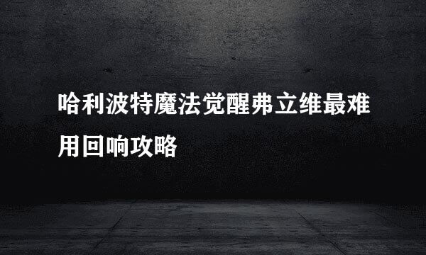 哈利波特魔法觉醒弗立维最难用回响攻略
