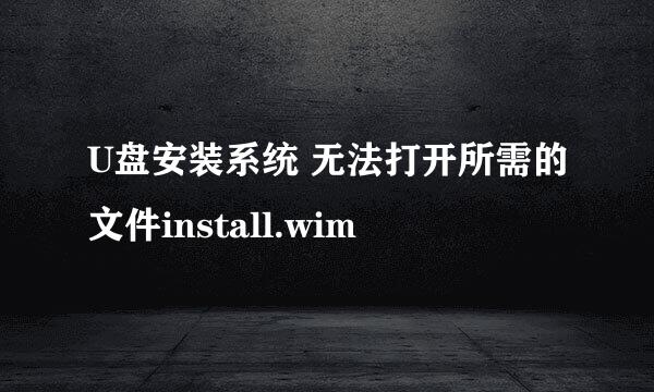 U盘安装系统 无法打开所需的文件install.wim