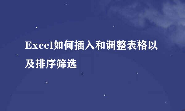 Excel如何插入和调整表格以及排序筛选