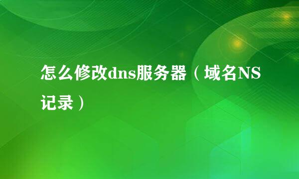 怎么修改dns服务器（域名NS记录）