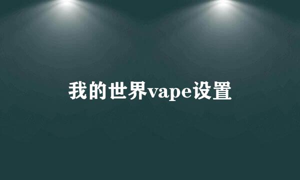 我的世界vape设置