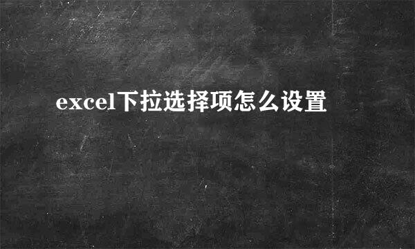 excel下拉选择项怎么设置