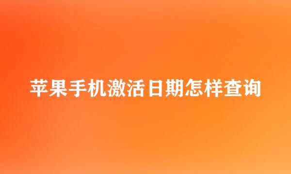 苹果手机激活日期怎样查询