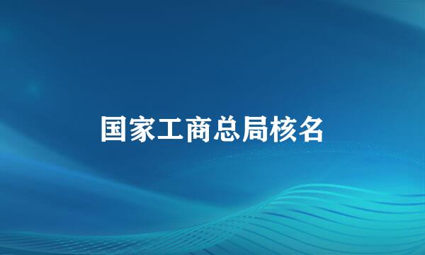 国家工商总局核名