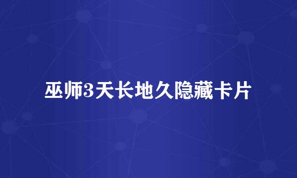巫师3天长地久隐藏卡片