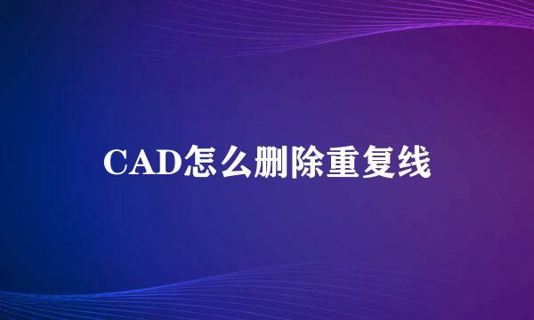 CAD怎么删除重复线