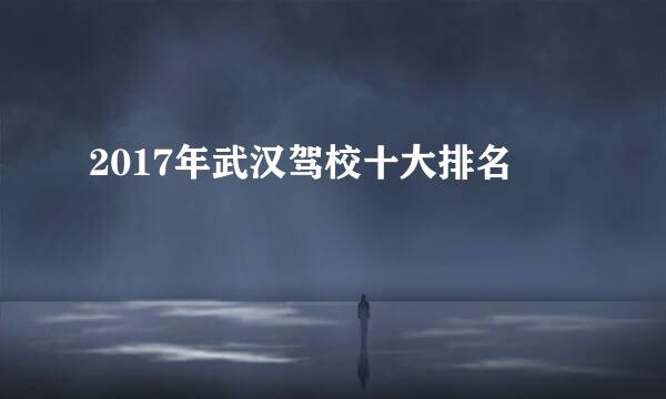 2017年武汉驾校十大排名