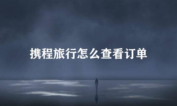携程旅行怎么查看订单