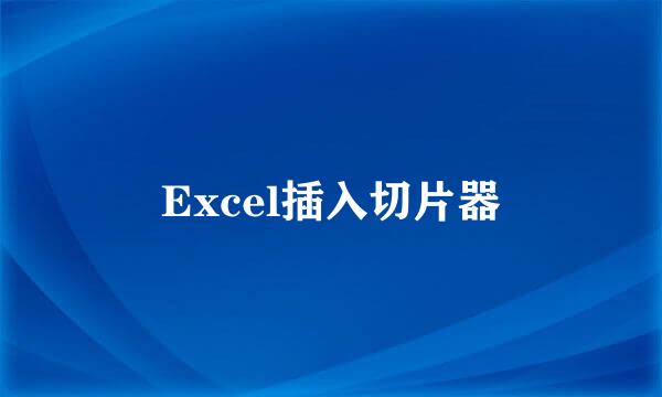 Excel插入切片器