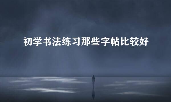 初学书法练习那些字帖比较好