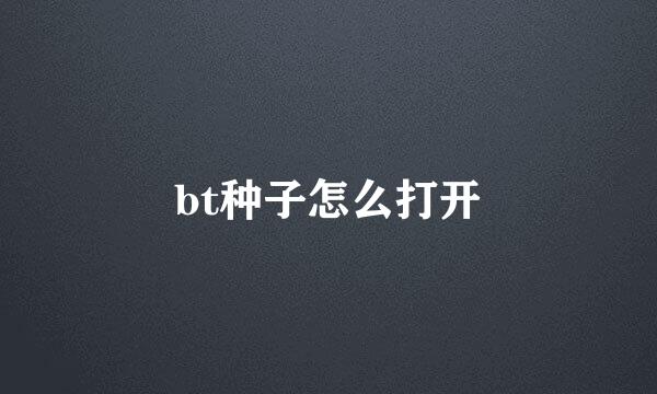bt种子怎么打开