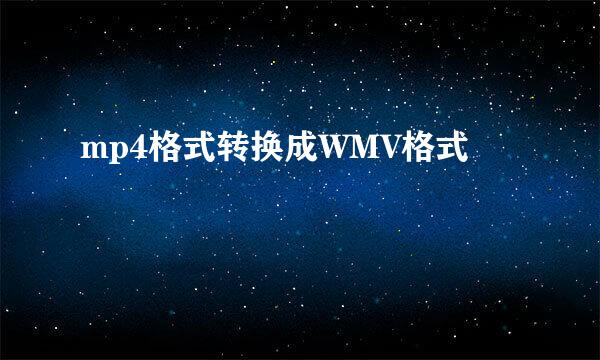 mp4格式转换成WMV格式