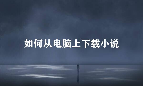 如何从电脑上下载小说