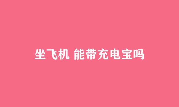 坐飞机 能带充电宝吗