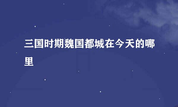 三国时期魏国都城在今天的哪里
