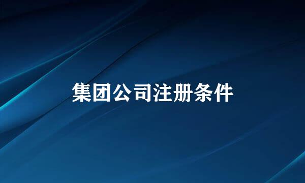 集团公司注册条件