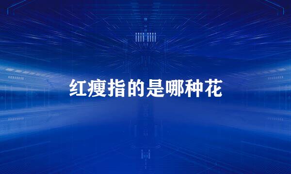 红瘦指的是哪种花